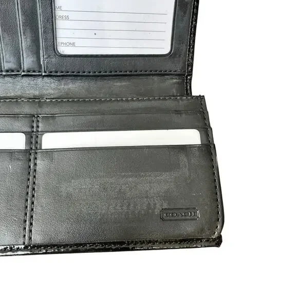 COACH x Womens black large wallet button NWOT - Picture 4 of 9